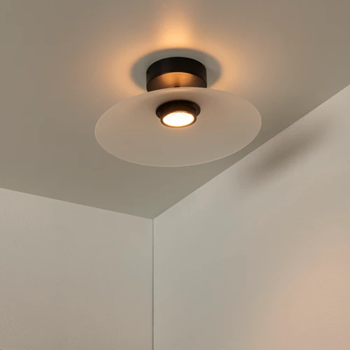 Lucide MENGA - Plafonnière - Ø 40 cm - LED Dimb. - 1x11W 2700K - Opaal | Premium - sfeer 1